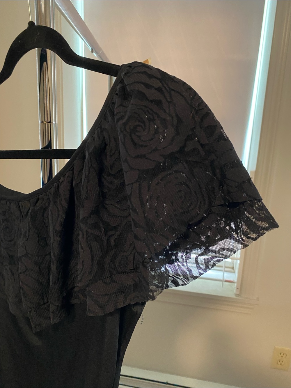 Black One-Shoulder Ruffle Dress - Picture 7 of 11